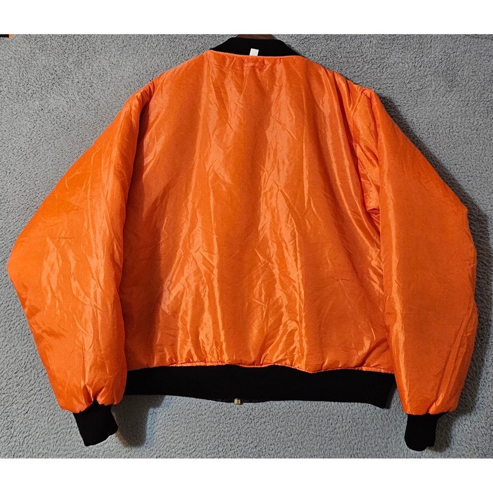 Rothco‎ MA-1 Satin Flight Pilot Aviator Bomber Jacket Mens Black Orange 3XL NWT - Picture 5 of 11